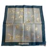 Hermes Шелковый платок-каре 45 см, синий шелк, женский, б/у, Journey to Niger Silk silk Carre 45