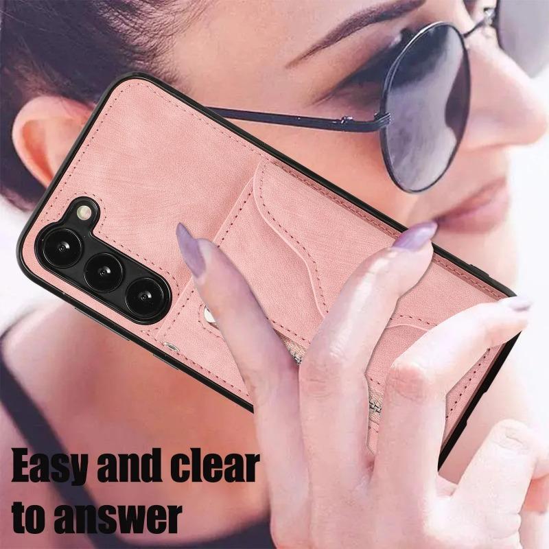 Crossbody Lanyard Case for Samsung Galaxy S23 FE S25 S24 S22 Ultra Plus A15 A25 A35 A55 A16 A06 Blocking Card Holder Leather