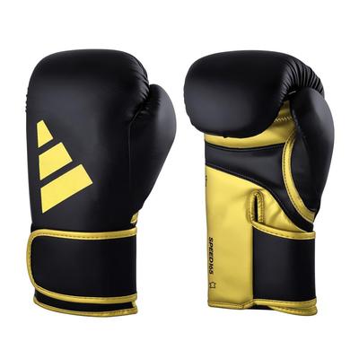 Боксерские перчатки adidas Speed 165 WAKO официально одобрены спарринговые перчатки Adidas для бокса и кикбоксинга из натуральной кожи черного цвета x // (10 унций, золото)