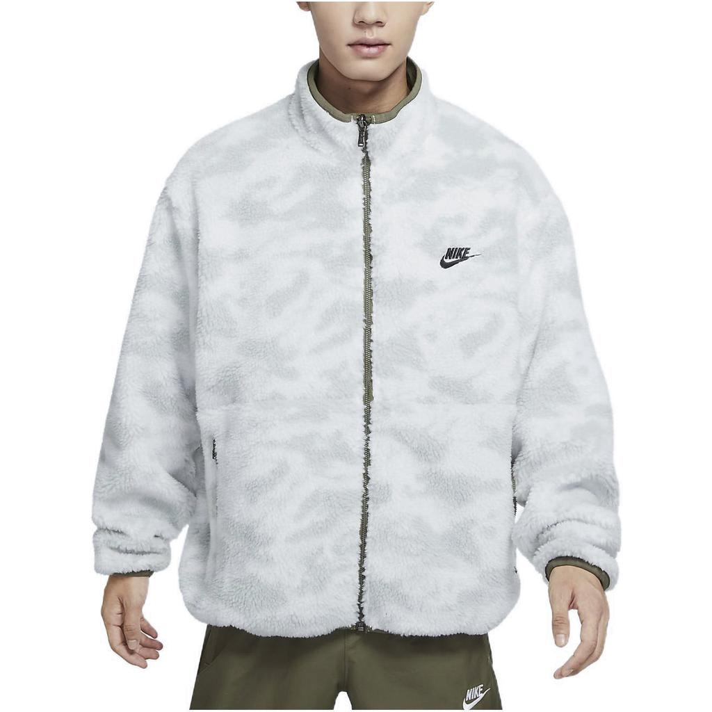 Nike Двусторонняя зимняя куртка Club Fleece Plus, средняя оливковая/черная мужская уличная одежда DQ4885-222