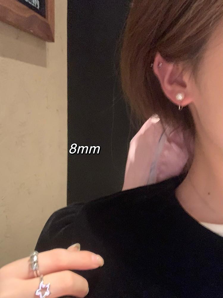 Элегантные круглые серьги с жемчугом Шицзя для женщин — стильный дизайн с клипсами
