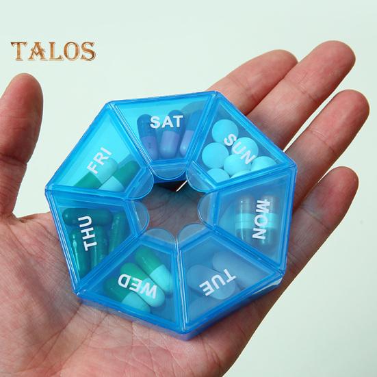 Еженедельный органайзер для таблеток с 7 отделениями, портативный дорожный футляр для таблеток, дозатор для приема лекарств один раз в день, ящик для хранения капсул