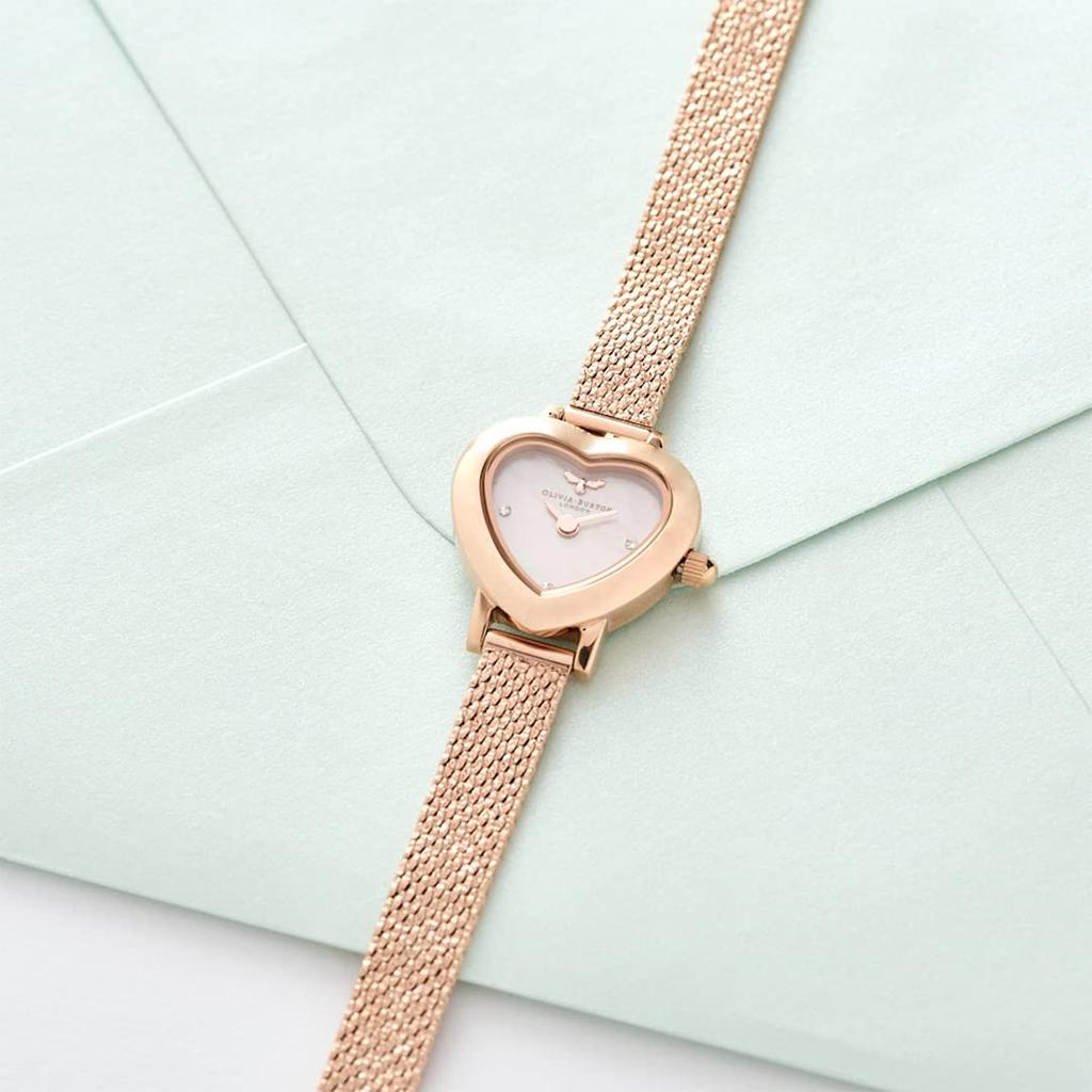 Авторизованный дистрибьютор Olivia Burton Часы OB16MC72 Mean to Be Mini Blush Перламутровый розово-золотой букле-сетка [OLIVIA BURTON] Женские