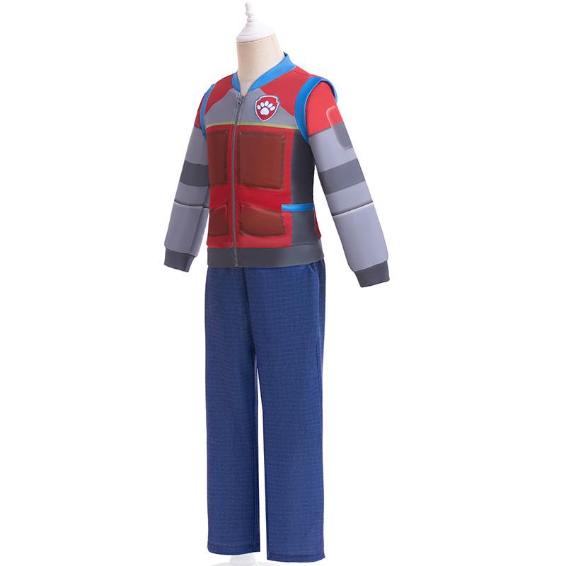 Christmas Children Cartoon Dog Print Boy Cosplay Ryder Jackets + Pants Costume Carnival Girls Skye Stage Performance Party Dress