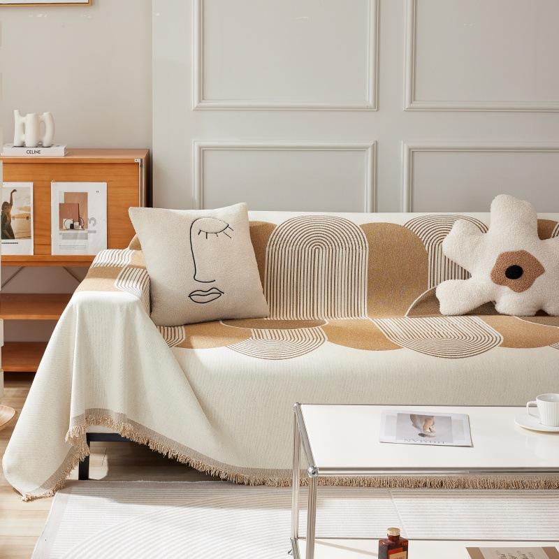 1Pc Universal All-Season Chenier Sofa Towel Full Cover Cloth Cover Plush Sofa Cushion Cover Non-Slip Blanket Anti-Cat Scratch