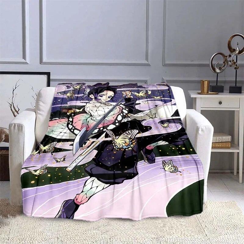Одеяло с изображением убийцы демонов в стиле аниме, супер мягкое теплое одеяло, фланелевое одеяло, одеяло для пикника, одеяла для кроватей, одеяло для пикника