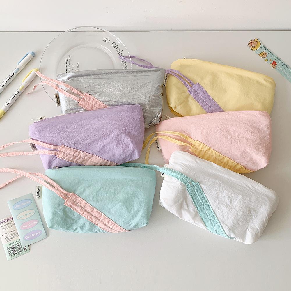 1 шт. Милый пенал с бантиком, Корейский милый стиль, Мягкий на ощупь, Чехол-органайзер для ручек для канцелярских принадлежностей, Студенческий школьный подарок