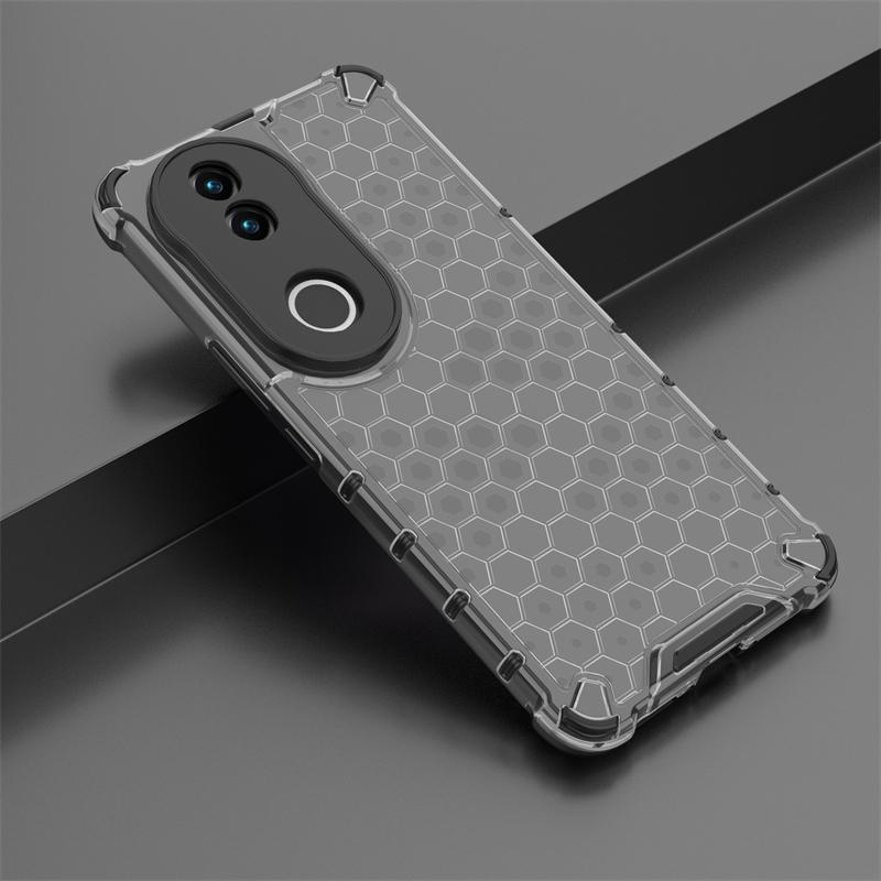 Shockproof Transparent Case For Vivo V50 Honeycomb Armor PC Phone Back Case For Vivo V50 Case Cover For Vivo V50 V50e 6.77 Inch