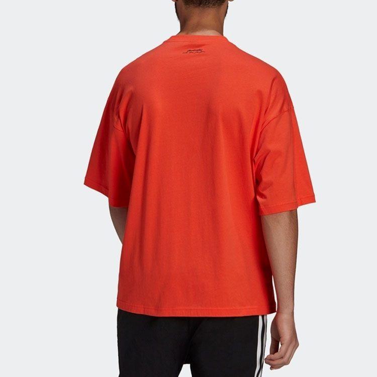 adidas Футболки Унисекс Половина Неоново-Красные С Круглым Вырезом Умеренный Прямой Крой H61131