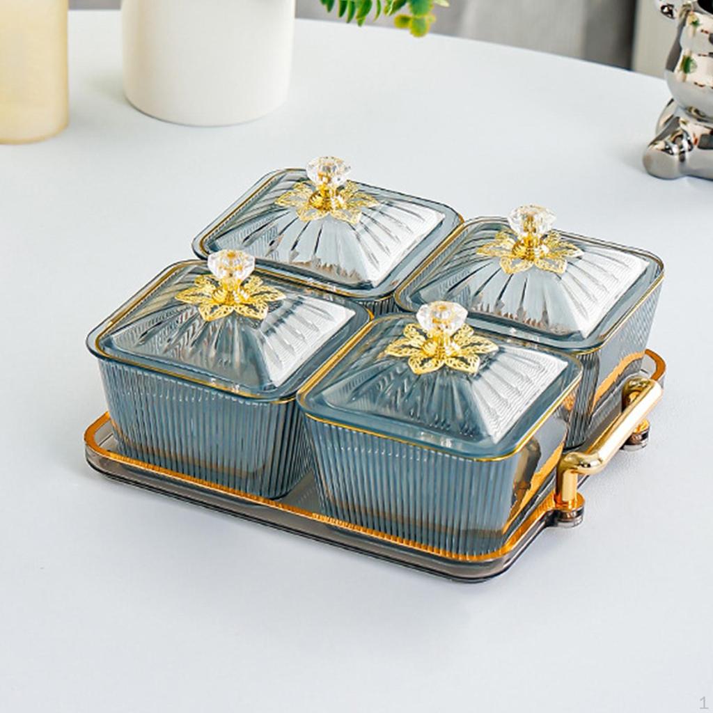 Тарелка с сухофруктами, сервировочный поднос для закусок, роскошное разделенное блюдо с орехами для гостиной