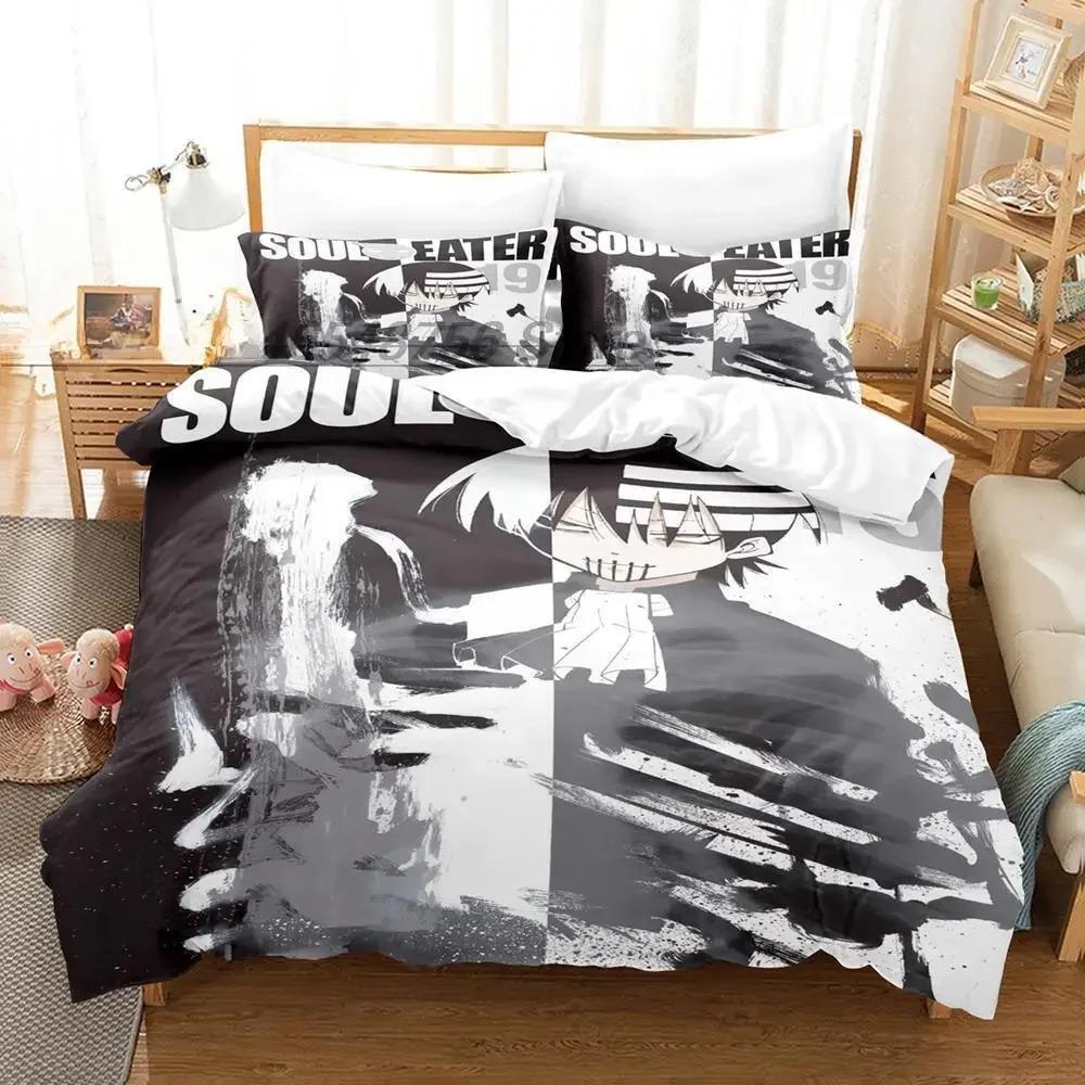 Комплект постельного белья Soul Eater Single Twin Full Queen King Size Bed Set Adult Kids Bedroom Duvet cover Sets 3D Print Anime Bed Sets