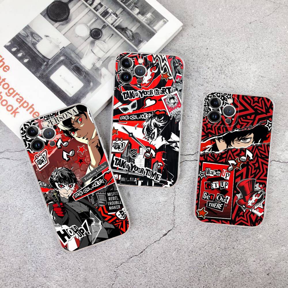 Прозрачный чехол для телефона Persona 5 для iPhone 17 Air 16 Pro Max 15 14 13 12 11 Plus Ударопрочный чехол
