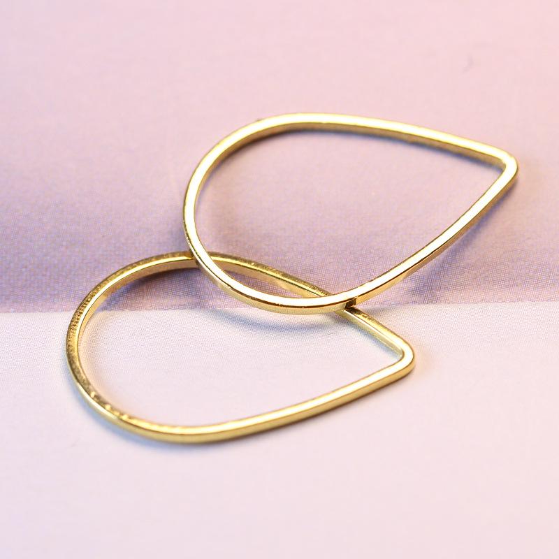DIY Water Drop Copper Ring & Geometric Earring Accessories - In Stock