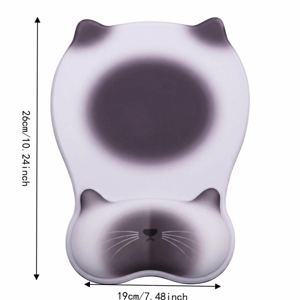 Cartoon Cat Mouse Pad Wrist Rest Non Slip Silicone Mouse Mat Wrist Rest Elegant Ergonomic Cat-shaped Mouse Pad Computer Use
