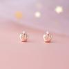 Crown Stud Earrings Women's Light Luxury Niche Design Sense Micro Zircon Hot Air Balloon Crown Earrings Sleep Free Earrings