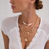 Necklace Set Starfish Conch Necklace Boho Multilayer Clavicle Chain Shell Pendant Choker  Summer