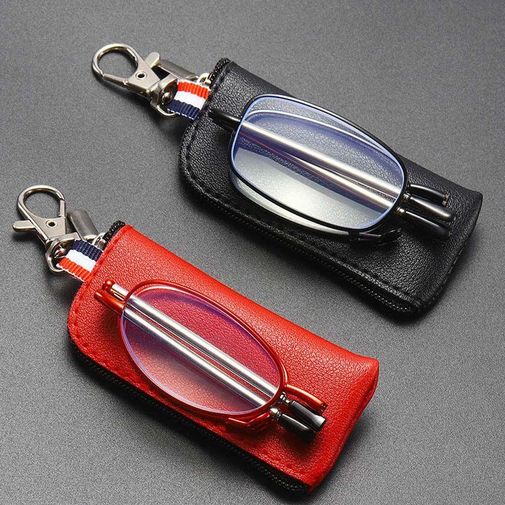 Light Anti-Radiation Folding Reading Glasses Women's Reading Glasses With Storage Bag Key Chain