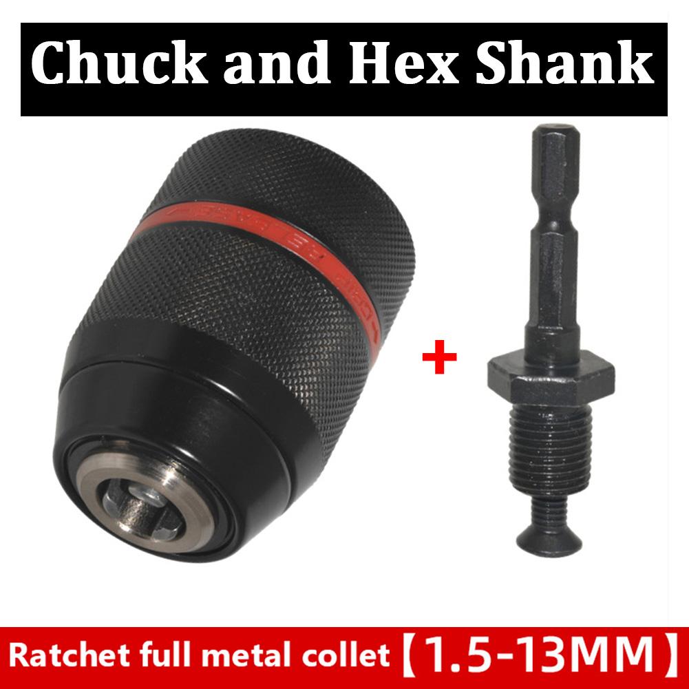 Professional Metal Heavy Duty 1/2-20UNF 0.8-13mm Keyless Drill Chuck Hex Shank/SDS/Socket Square Female Adapter Hardware Tools