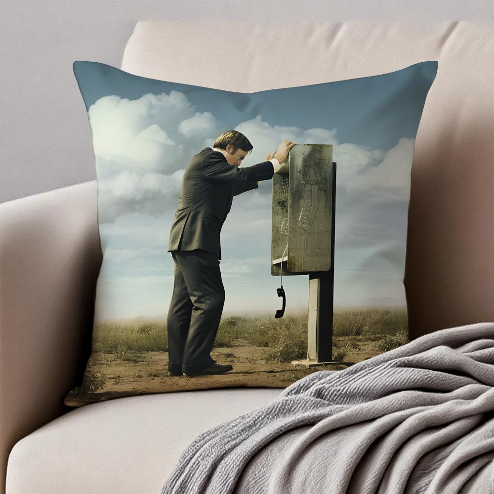 Crime American TV BBetter Call Saul Cushion Cover Pillowcase Antidustmite Invisible Zipper Short Plush Sofa Cushion