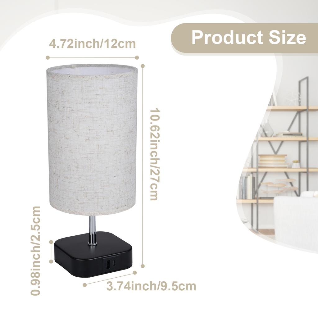 Touch Control Table Lamp Bedside Desk Lamp with 4W LED Bulb Warm White Light 3-level Dimmable