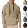 Мужская повседневная однотонная легкая толстовка с капюшоном и модным пэчворком, мужской спортивный пуловер свободного кроя