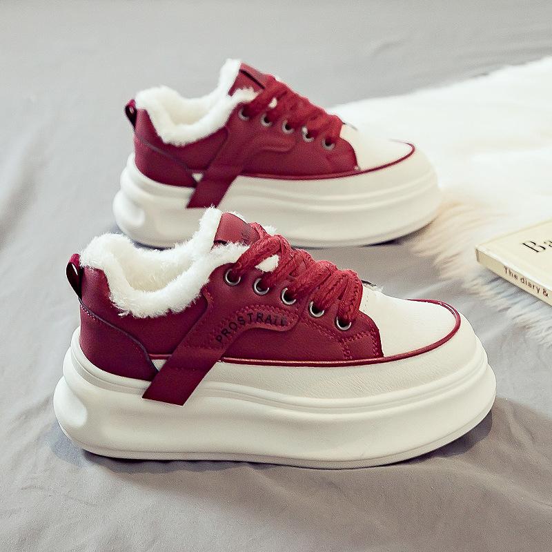 Модные белые женские зимние кроссовки плюшевые сноубутсы новые женские зимние ботинки мех хлопок обувь женские ботильоны botas mujer
