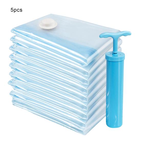 1 комплект вакуумного компрессионного мешка из утолщенного материала, большой емкости с насосом, прозрачный с воздушным клапаном