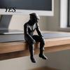 Настольный аксессуар 3D-печатная фигурка мотоциклиста, сидящий мотоциклист, арт-статуэтка, статуэтка-декор байкера для дома, офиса, рабочего стола