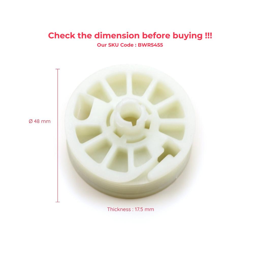 BWR5455 Right Window Regulator Wheel Pulley Drum Gear Sprocket Spool 82481D3011 for Hyundai Tucson MK3 TL 2016-2020