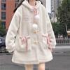 Зимнее шерстяное пальто Kawaii, женское свободное японское милое пальто в стиле Лолиты, женская куртка 2023