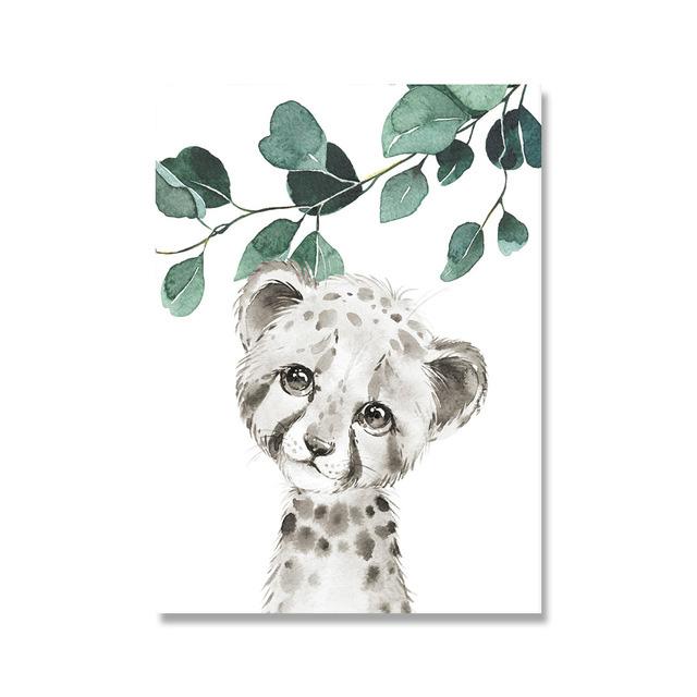 Personalized Kid Room Picture Customize Baby Bedroom Decoration Wall Art Poster Print Eucalyptus Animal Zebra Giraffe Pictures