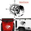 Car Sticker Decal Compass World Map For Rv Suv 4X4 Off Road Camping Sticker Kids Room Vinyl Home Deco