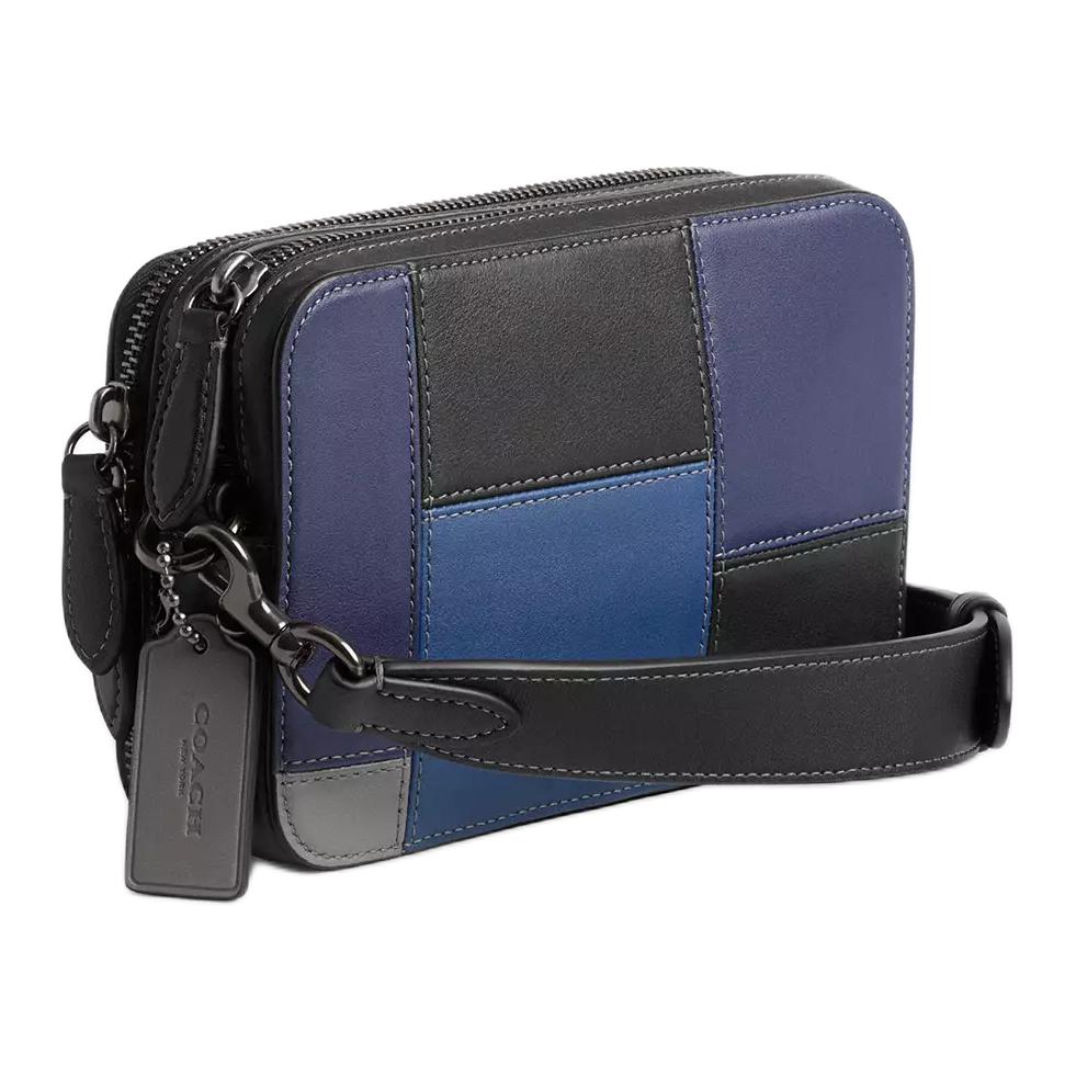 Coach Charter 19 Zipper Closure Detachable Round Bag Smooth Leather Shoulder Crossbody Bag Small Women bags Black Blue CW672-BLC
