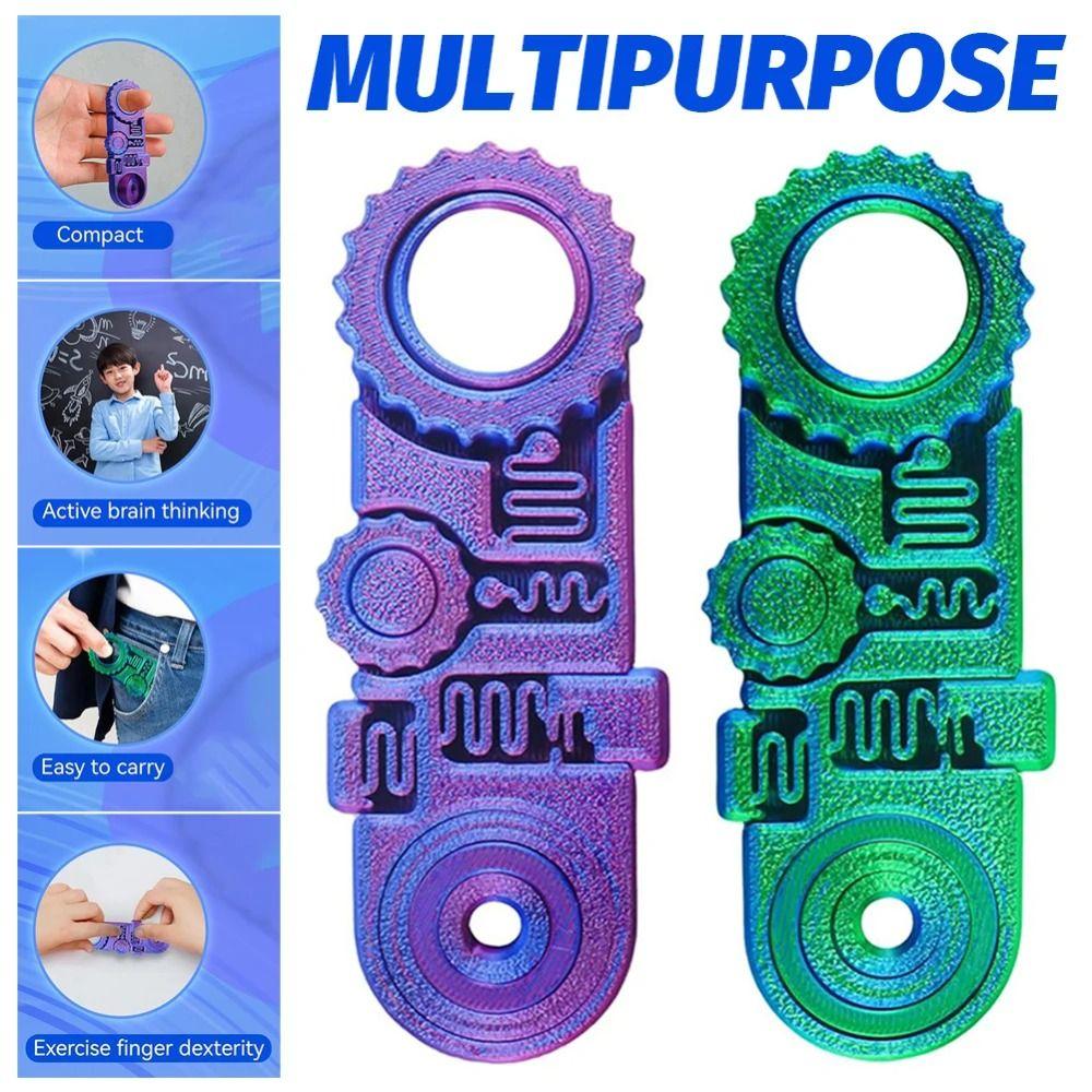 3D Printing Fingertip Gyro Mechanical 5-in-1 Spring Gear Chain Gyroscope Adult