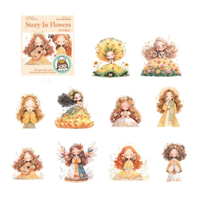 Наклейка для журнала Наклейка с мультяшной девочкой Наклейка для скрапбукинга Наклейка с пейзажем Наклейка с цветами Декоративная наклейка