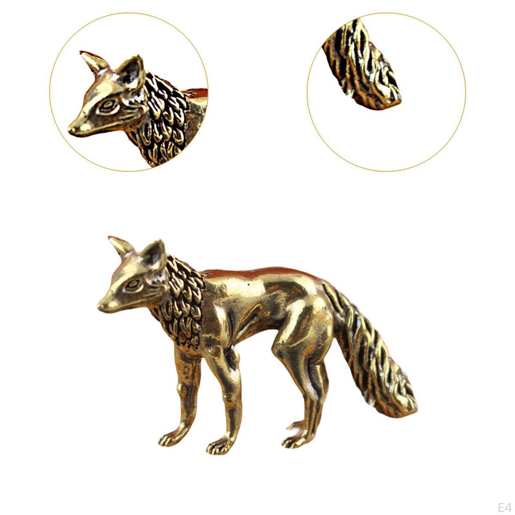 Fox Figurine for Office Desk Micro Landscape Animal Sculpture Tea Pet