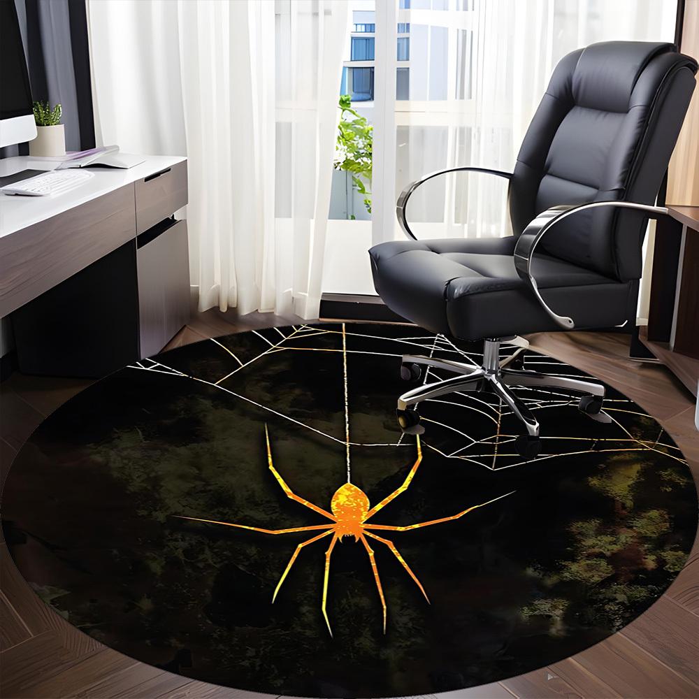 1PCSpider Web Office Round Area Rug, Mat Suitable For Office, Under Office Chairs Bedroom Living Room Home Decor, Room Deco