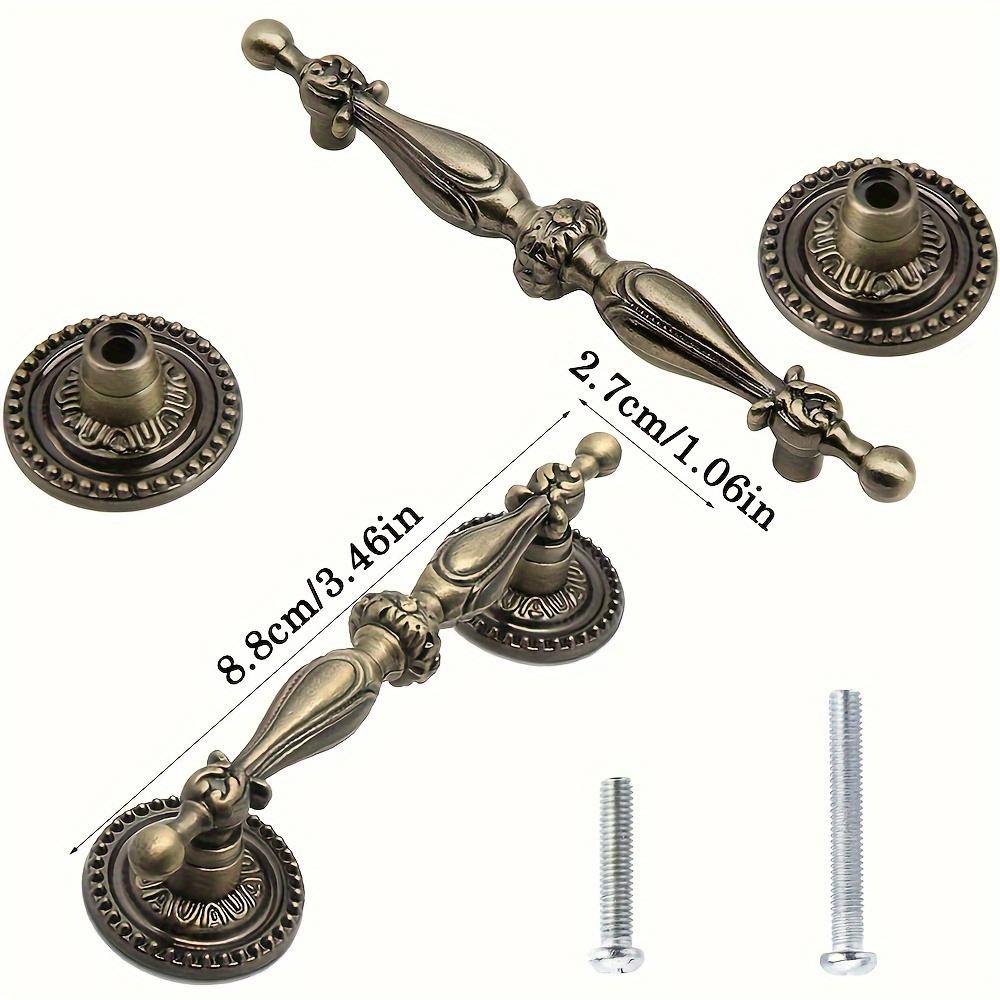 8 шт. ручки для шкафа, старинные латунные ручки для ящиков, винтажные ручки для комода в европейском стиле, ручки для кухонной мебели, ручки для спальни с винтами