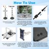 3 Tiered Bird Bath Fountain,Solar Powered Water Pump Waterfall Feature with Colorful Light 3 Nozzles 6W Solar Panel for Garden, BirdBath, Patio, Yard