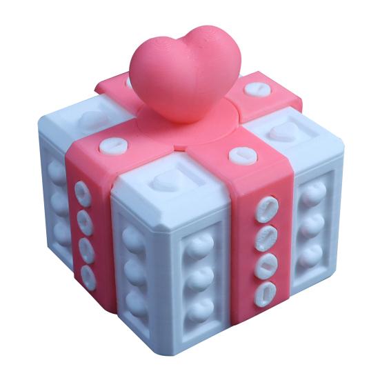 Подарочная коробка на День святого Валентина Раздражающая подарочная коробка с винтами 3D-печатная головоломка-игрушка для розыгрыша Раздражающая подарочная коробка в виде сердца для любимых