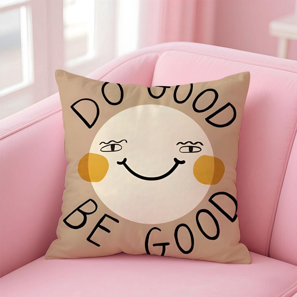 Casual daily Minimal English letters Cushion Cover Linen Pillowcase Cover Soft Decor for Sofa Home Room