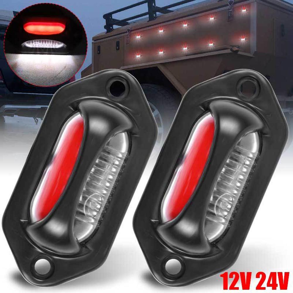 8 LED License Plate Lamp IP67 Waterproof Trailer Side Marker Light Super Bright Lorry Clearance Lamp Dual Color Automobile Parts