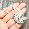 Dalmation Jasper Gemstone 925 Sterling Silver Handmade Beautiful Jewelry Necklace