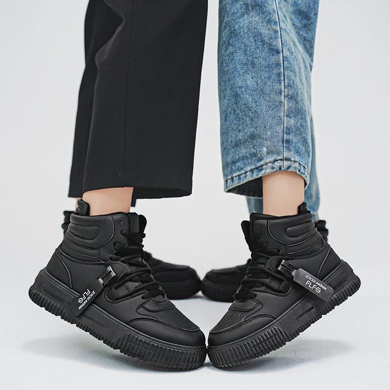 Повседневные кроссовки Высокие мужские кроссовки Лоферы Обувь для мужчин Скейтборд Спорт и отдых Износостойкие Нескользящие Универсальные Новые