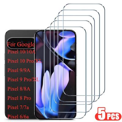 5 шт. Высококачественное прозрачное закаленное стекло для Google Pixel 6 7 8 9 10 Pro XL Pixel 10A 9A 8A 7A 6A 5 5a pixel9a pixel8a pixel7a pixel6a Защитное стекло для экрана