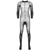 Men's Sheer Mesh Full Body Stockings Pantyhose Stretchy Footed Tights Leggings Bodysuit