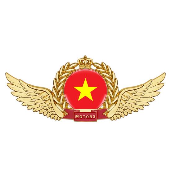 Delicate Car 3D Ornamental Waterproof Sticker Anti-rust Wing Crown National Flag 3D Emblem for Automobile
