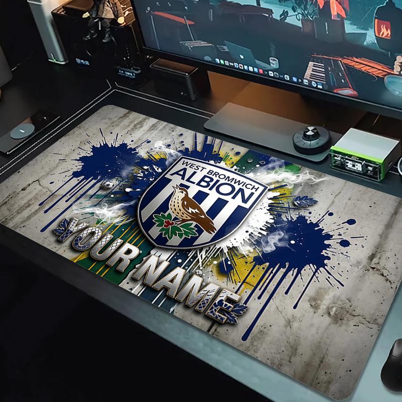 Custom Name West Bromwich Albion Print  Cushion Non-slip Laptop Tablet Big Mousepad XXL Mat Mini PC Playmat With Lock edge