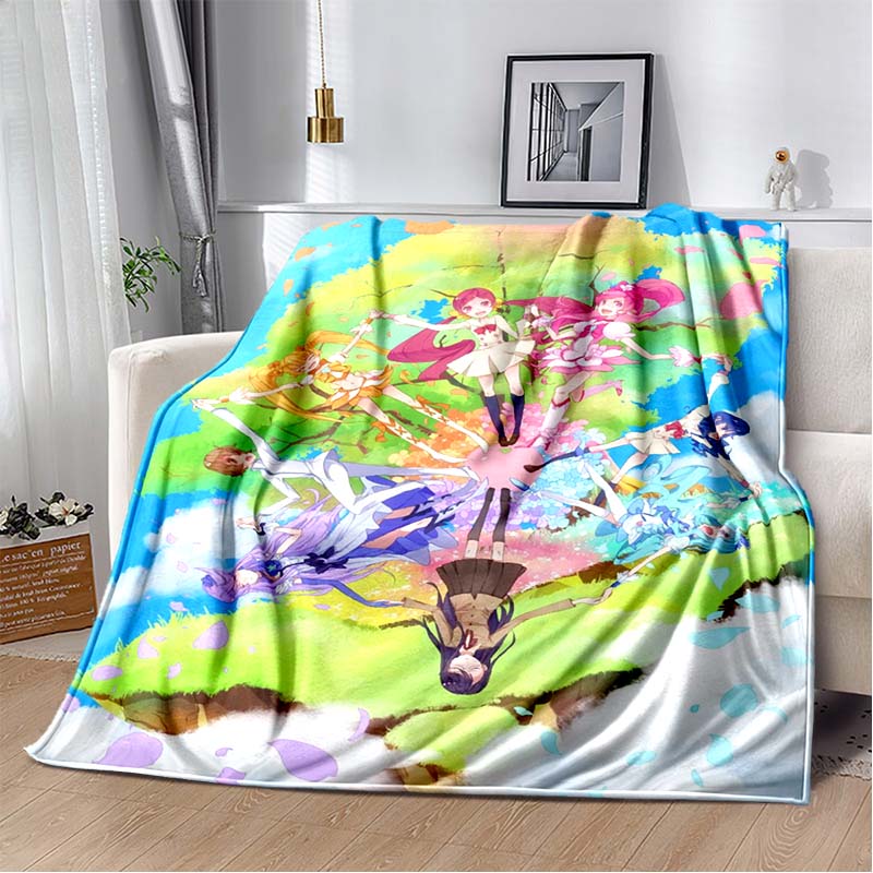 This 3D printed Pretty Cure soft plush blanket is made of flannel and is suitable for use in living rooms, bedrooms, beds, sofas