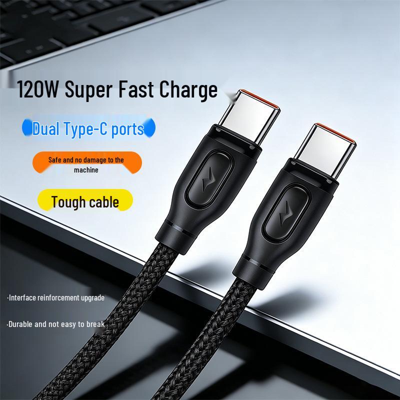 Быстрое зарядное устройство 120 Вт, двойной Type-C, совместимое с телефонами Apple, Huawei, Vivo, 10A